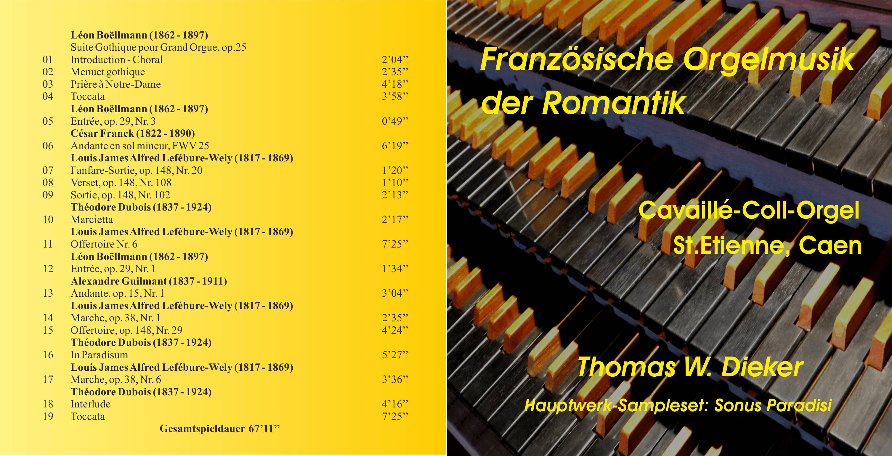 CD 1: Französische Orgelmusik der Romantik